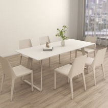 6인용 세라믹 식탁 북유럽 모던 포세린 다이닝 테이블, 140x80x75cm 테이블 + 체어 4개세트