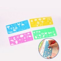 사물 동물 컬러 모양자 4color 1세트 DD-10702, 1