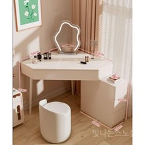 원룸 코너 화장대 수납 확장형 거울 스툴 세트 서랍 조명 틈새 공간활용 인테리어, 패키지, 60cm 풀세트