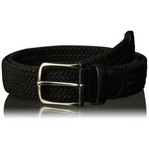 페리엘리스Perry Ellis 남자용 우븐 스트레치 가죽 트림 벨트 네이비 스몰 (30-32)