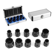 11pcs 너트 추출기 키트 나사 손상된 볼트 리무버 깨진 스터드 스패너 보관 케이스 포함, 한개옵션0, 한개옵션0