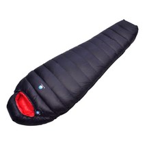 CAMPA 오리털침낭 2인용침낭 초경량 이불 백패킹, 겉은 검정색 속은 빨간색 800g