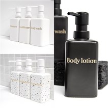 홈스토킹 욕실 디스펜서 화이트 골드 370ml 사각 도자기 샴푸통, 사각 화이트 골드 370ml, DISH SOAP, 1개