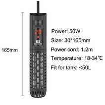 온도 조절 히터 수족관 어항 꾸미기 수족관 잠수정 히터 물고기 탱크 500W LCD 디스플레이 디지털 조절 물, 01 50W_01 EU plug