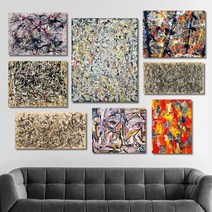 유홍아트 잭슨폴록 명화 인테리어액자 No112 캔버스 10호(53x41cm) (5613704), 10번/캔버스액자(옆면흰색)