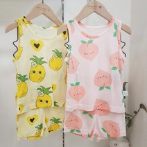 모이모이깜피 모달모달~피치피치 하트파인애플 모달민소매내의