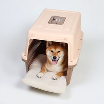 조브라운 강아지 고양이 케이지 켄넬 이동장 쿠션 방석 매트, 아쿠아, 머스터드