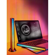 게이밍 사운드바 RGB 조명 게임용 컴퓨터 리듬 장식품 LED 무드등, C