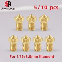 510pcs m6 스레드 노즐 풀 메탈 0.20.30.40.50.6mm 1.753.0mm 필라멘트 v5 v6 핫 엔드 압출기 3d 프린터 용 옵션, 0.4mm, 10개 - 3.0mm