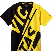 우이크타스(VICTAS)남녀 겸용 탁구 셔츠 블록 로고 티(BLOCK LOGO TEE)블랙/옐로 L 632102우이크타스(VIC