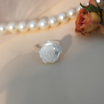 실반지 써지컬 기부 후원 반지 ASHIQI 자연 쉘 꽃 925 스털링 실버 수제 보석 여성 독특한 선물