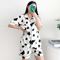 [예쁨]썸머카우 파자마 세트/잠옷/세트/홈웨어/봄파자마/긴팔잠옷
