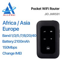 ALLINGE-오리지널 잠금 해제 Jio fi 휴대용 3g 4g LTE 장거리 무선 라우터 모뎀 미니 Mifi 와이파이 핫스, WHITE