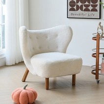 영가구 투썸의자 의자 가정용 가구 베니티 북유럽 싱글 소파 양모 실라 럭셔리 거실 침실용 레저 디자, 11 Lambswool-White, 1개