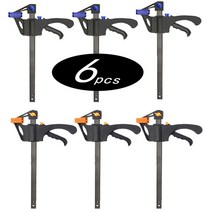 6인치 3 가지 색상 F 클램프 클립 목재 작업 빠른 그립 스타일 바 목공 피스, 3yellow 3orange