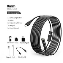 산업용 배관 휴대폰 스마트폰 하수구 내시경카메라 5 5 7 내시경 카메라 유연한 6, 1.5m, 8mm