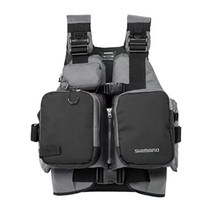 시마노 VF-025U 가슴고정 구명복 구명조끼 낚시복상의 수납 조끼, 블랙