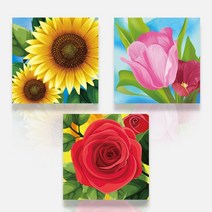 보석십자수 3D 행복꽃 액자세트시리즈 3종(20x20cm), 쿠팡마켓 03 튤립