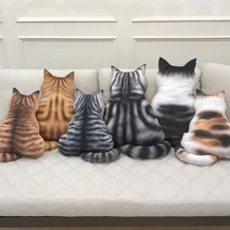 고양이 뒷태 애니멀 동물 쿠션 방석 학교 소품 인테리어 홈데코 방꾸미기 생일 선물 애견카페, 소_A