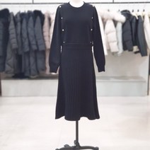 에이비에프지 플리츠 금장 단추 원피스 HISFX1O38B