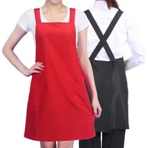 얇은 치마 앞치마 식당 업소 바리스타 카페 AE48, AE48 빨강M