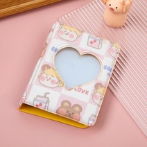 포토북 앨범 포카 포토 사진 북 수집 편지 인쇄 3 인치 photocard 바인더 instax 미니 스크랩 책 kpop 카드 바인더, b-그리드 하트