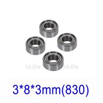 rc카 입문용 국민 무선 조종 알씨카 자동차 4Pcs 520 620 830 850 950 베어링 5mm/6mm 가이드 롤러 타미야 미니 4WD RC 2x6x2.5 2x5x2.5 3, [04] 3x8x3 4pcs