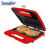 토스토기 식빵 토스트 토스터 전기 샌드위치 메이커 요리 주방 가전 프레스 아침 식사 기계 와플 냄비 철 베이킹 팬 Sonifer, [01] Sandwich Maker, [01] EU