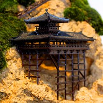 어항 장식용 동양 건축 돌 수석 거치 수조 조경 조립, C. 10x8cm7cm