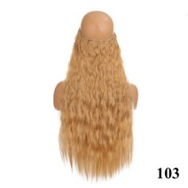 가발 헤어피스 붙임머리 브릿지 정수리 여성 피쉬 라인 헤어 익스텐션 브라운 블랙 천연 스트레이트 웨이브 합성 긴 가발 피스 클립 없음 연장, 24 inches, 36 103