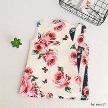 뒷지퍼 여아동 샤랄라 공주 로즈원피스 데일리원피스