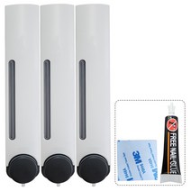 비엔티하임 욕실 물비누 디스펜서 샴푸통 리필용기 주방 세제통, 무타공 설치, 3구, BM500W 화이트 물비누통, 1개