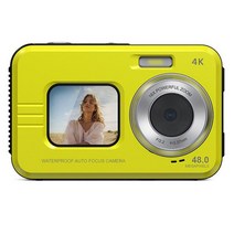 자동 줌 2 화면 방수 카메라 사이클링 하이킹 기록용 동결 방지 녹화 도구, YELLOW_CN | Add 32G Card