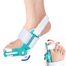 한타오 무지외반증 발가락 교정기 누르다 실리콘 엄지 발가락 교정기, 녹백색, 1개, 1개