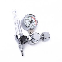 0-25MPA 아르곤 레귤레이터 CO2 MIG TIG 유량계 가스 조절기 용접 게이지 감압 기, 실버 새로운