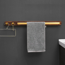 무타공 수건걸이 다용도 욕실 걸이, 다크브라운, 1개