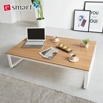 스틸 좌식테이블 1200x600, 화이트-블랙다리