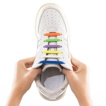 혁신적인 실리콘 신발끈 매듭이 필요없는 운동화끈 티레이스 T-LACE 신발 군밤이네, 그레이 20P