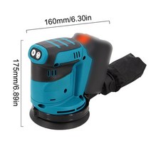 폴리셔 충전식 자동차 무선 광택기 전기 오비탈 샌더 125mm 브러시 모터 우드 왁싱, 푸른