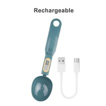 500g0.1g 디지털 측정 스푼 lcd 디스플레이 전자 커피 스푼 무게 볼륨 식품 밀가루 설탕 주방 무게 저울, 짙은 녹색(USB), 0.5-500g