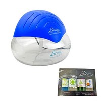 Sirena Twister Deluxe Pack (블루) 포함 향수 팩 - 가정용 및 사무실 용 정수 필터 공기 청정기 LED 야간 조명이있는 에센셜 오일 아로마 디퓨저 연기 애완