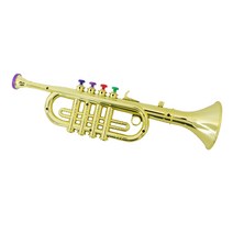 Royalways 34cm 트럼펫 선물용 악기 W/ 3 색 키 금도금 X1, 플라스틱, 골드