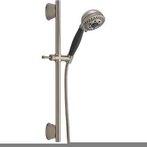 델타 수도꼭지 51559-BL H2 오키네틱 슬라이드 바 핸드샤워 핸드샤워 매트 블랙, Stainless