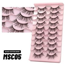 클리어 밴드 속눈썹 내추럴룩 묶은 밍크 16mm 고양이 팩 5D 10 쌍 인조, 10pairs-MSC05, CN
