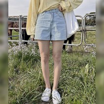 핫핑 하우츠 뒷밴딩 데님반바지