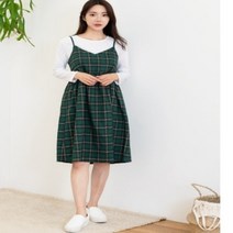 이지리치 여자체크어깨끈원피스 학생원피스 여성원피스