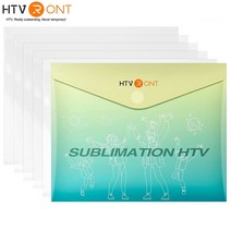 htvront 5 팩 12quotx103939 밝은 색 셔츠 용 투명 승화 htv 비닐
