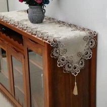 SKANDSALO 테이블 플래그 긴서랍 커피테이블 식탁 천패브릭 커버, 테이블 플래그 : 40 x 120cm, 2 색 레이스 (페넌트)