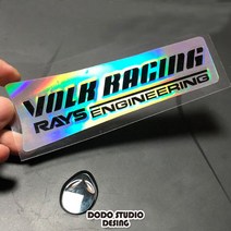 타이어스티커 래터링 휠스티커 레터링 개조 휠 허브 스티커 RAYS TE37SL 모델 그린 라벨 컬러 타이어 적용, 08 홀로그램 블랙