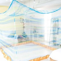 국산 침대 모기장 사각모기장 블루투톤 대형 야외 캠핑, 중(2~3인용)